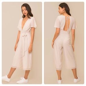 4 Sienna Neutral Striped Jumpsuit (S)